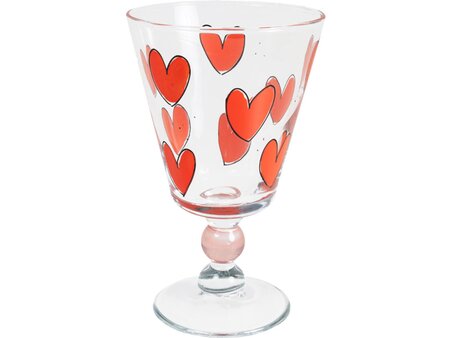 Blond Amsterdam wijnglas met hartjes - afbeelding 1