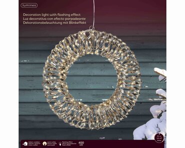 Lumineo micro LED krans Ø38 cm - afbeelding 1