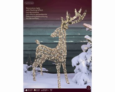 Lumineo micro LED rendier 130 cm buiten - afbeelding 1