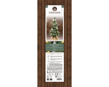 Everlands mini kunstkerstboom met versiering en verlichting - zilver - afbeelding 2