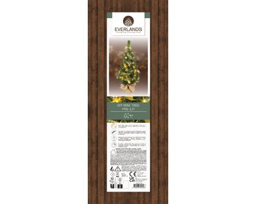 Everlands mini kunstkerstboom met versiering en verlichting - goud - afbeelding 2