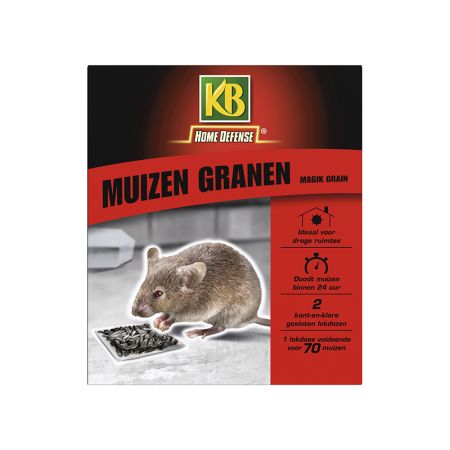 KB Home Defense muizen granen alfachloralose - afbeelding 1