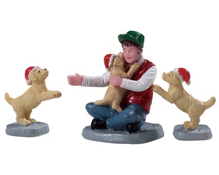 Lemax kerstdorp figuur 'New Puppies'