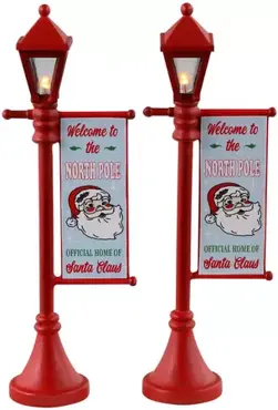 Lemax north pole lamppost kerstdorp figuur