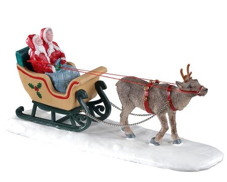 Lemax kerstdorp figuur 'North Pole Sleigh Ride'