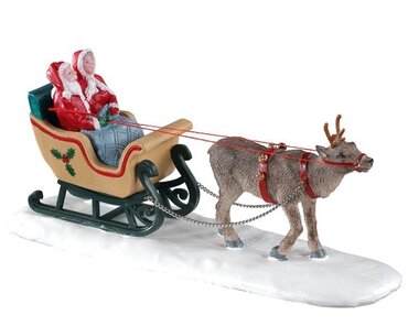Lemax kerstdorp figuur 'North Pole Sleigh Ride'