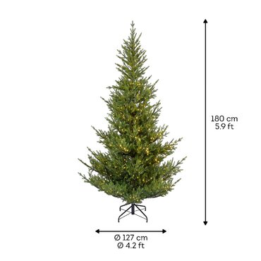 Everlands kunstkerstboom Norway 180 cm - met verlichting - afbeelding 7