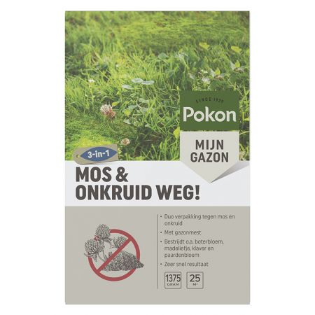 Pokonmos- en onkruidbestrijder gazon 25m² - afbeelding 1