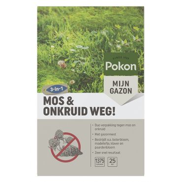 Pokonmos- en onkruidbestrijder gazon 25m²