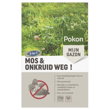 Pokon mos- en onkruidbestrijder gazon 50m² - afbeelding 1