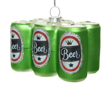 Decoris kersthanger glas blikjes bier