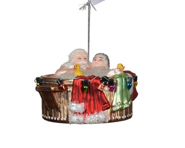 Ornament Kerstman en -vrouw in bad - afbeelding 1