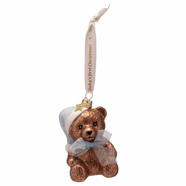 Vondels kersthanger knuffelbeer "baby first christmas" - afbeelding 1