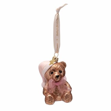 Vondels kersthanger knuffelbeer "baby first christmas" - afbeelding 1