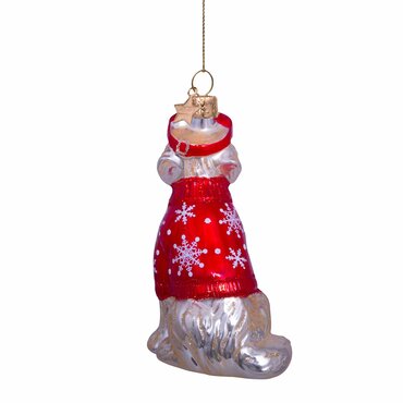 Vondels kersthanger golden retriever met rode ski-outfit - afbeelding 2