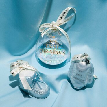 Vondels kersthanger schoentje "baby first christmas" - afbeelding 3