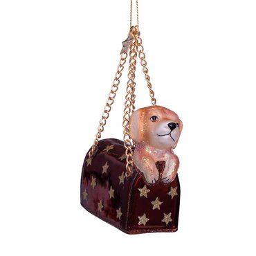 Vondels kersthanger puppy in tasje - afbeelding 1