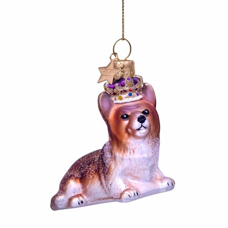 Vondels kersthanger corgi met kroon - afbeelding 1