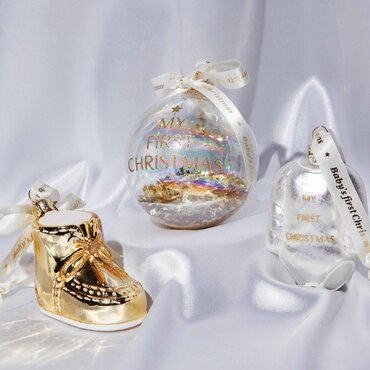 Vondels kersthanger schoentje "baby first christmas" - afbeelding 3