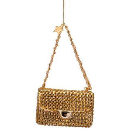 Vondels kersthanger gouden glittertasje
