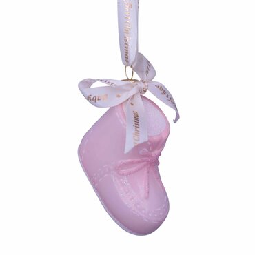 Vondels kersthanger schoentje "baby first christmas" - afbeelding 1