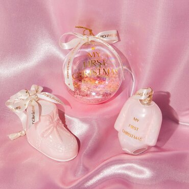 Vondels kersthanger schoentje "baby first christmas" - afbeelding 3