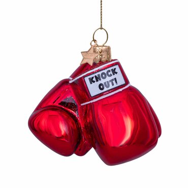 Vondels kersthanger boxhandschoenen "knock out!" - afbeelding 1