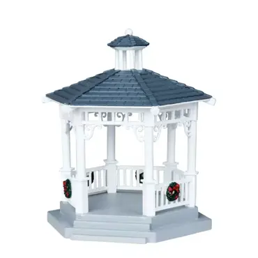 Lemax plastic gazebo with decorations kerstdorp tafereel