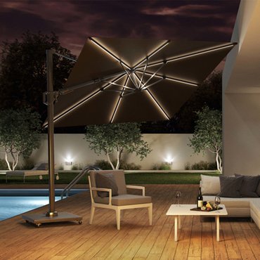 Platinum Sun & Shade zweefparasol Challenger T² Glow 300x300 antraciet - afbeelding 3