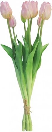 Zijden tulpenbosje 7 stuks - roze