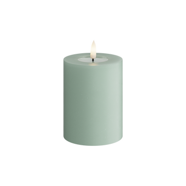 LED kaars saliegroen 7,5x10 cm