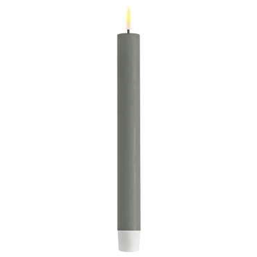 LED kaars Real Flame grijsgroen dinerkaars set van 2 ↕24 cm