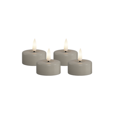 LED theelicht kaars zandkleurig 3,5x4 cm