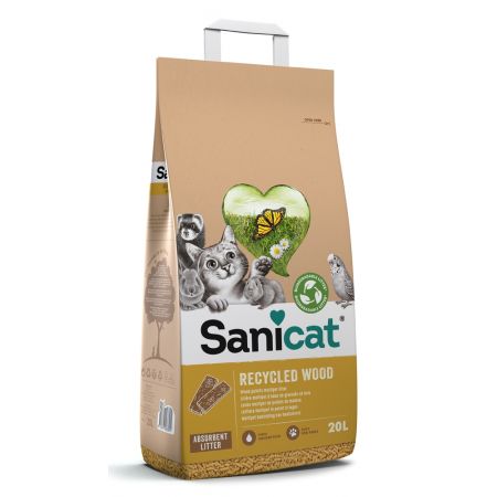 Sanicat kattenbakvulling Recycled Wood 20L