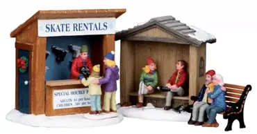 Lemax skate rentals kerstdorp tafereel