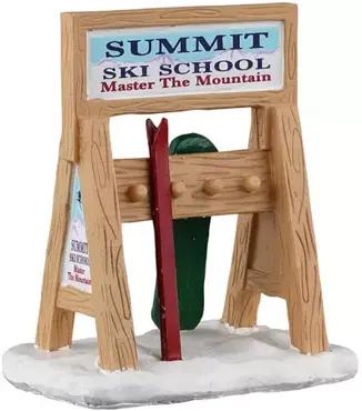 Lemas ski rack sign kerstdorp figuur
