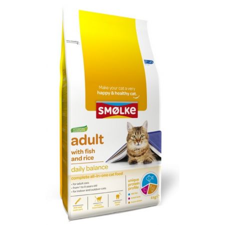 Smølke kattenvoer adult fish & rice (4 kg)