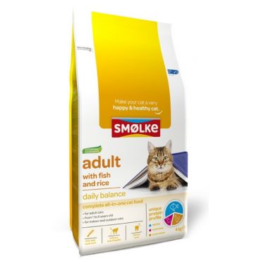 Smølke kattenvoer adult fish & rice (4 kg)