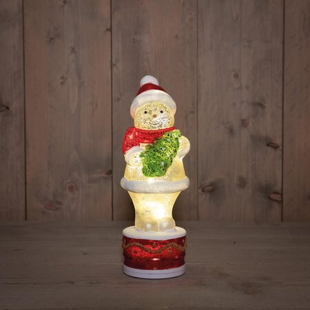 Anna's Collection Draaiende Sneeuwpop Glas