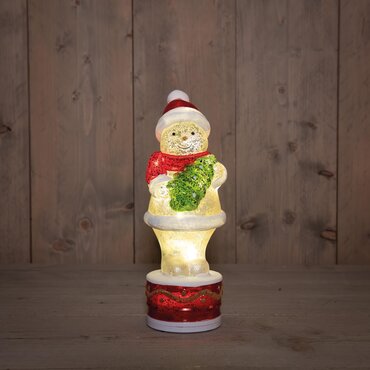Anna's Collection Draaiende Sneeuwpop Glas