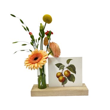 Kaarten standaard met bloemen oranje - afbeelding 1