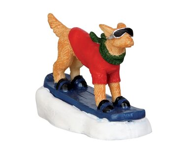 Lemax kerstdorp figuur 'Snowboarding Dog'