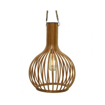 Solar hanglamp bamboe - afbeelding 1