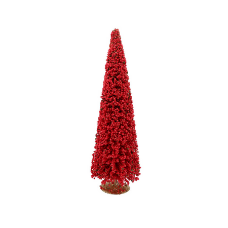 Sparkle kerstboom met rode besjes 15x40 cm