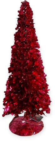 Sparkle kerstboom met pailetten rood 11x30cm