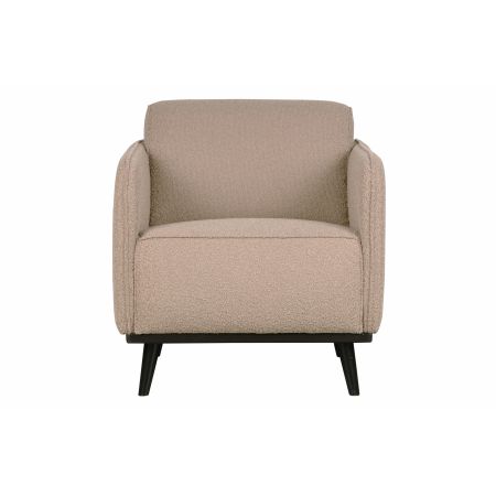 Statement fauteuil met arm bouclé beige - afbeelding 1