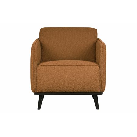 Statement fauteuil met arm bouclé butter - afbeelding 1