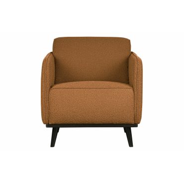 Statement fauteuil met arm bouclé butter - afbeelding 1