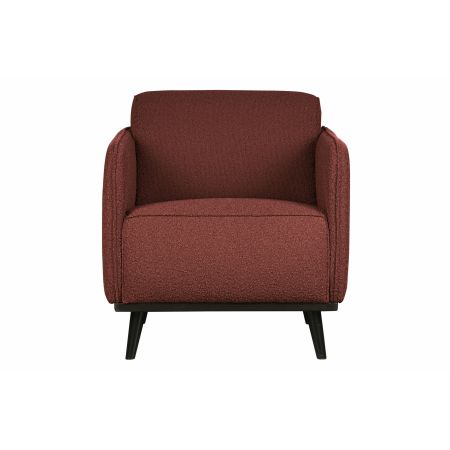 Statement fauteuil met arm bouclé chestnut - afbeelding 1