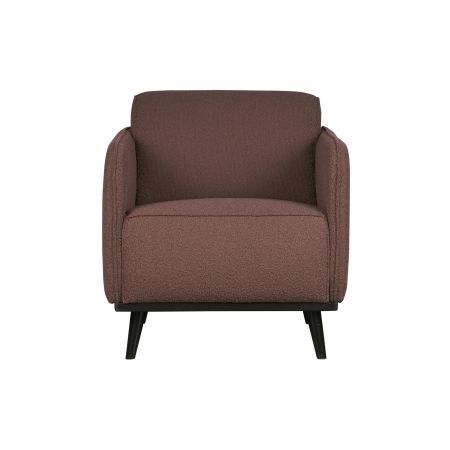 Statement fauteuil met arm bouclé coffee - afbeelding 1